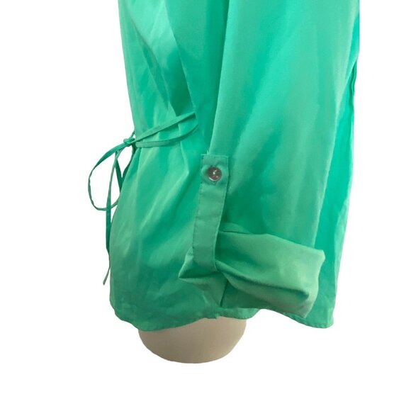 Motherhood Maternity Size Medium M Blouse Shirt Spring Summer Work Top Green *1C - Picture 5 of 9